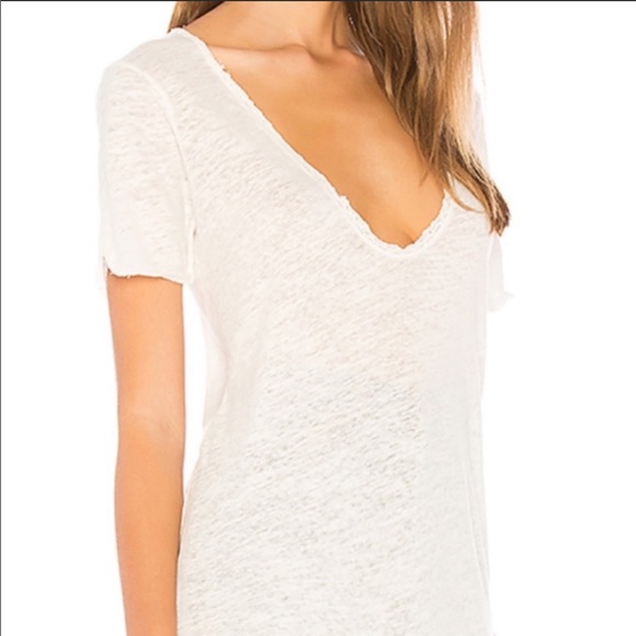 🔥FREE PEOPLE🔥SATURDAY LACE TRIM LINEN BLEND TEE IVORY LARGE NWT - Picture 3 of 11